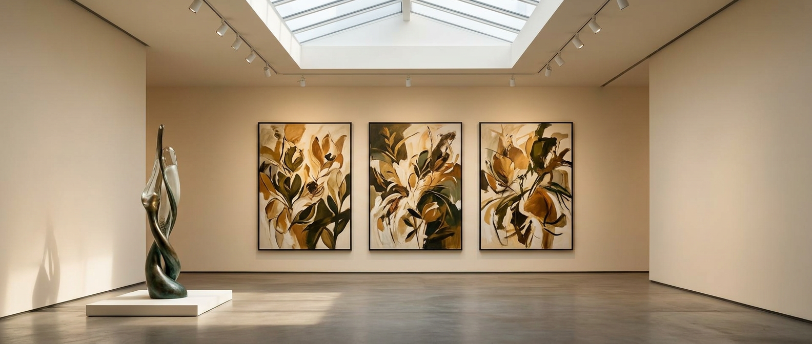 Gallery interior with soft daylight