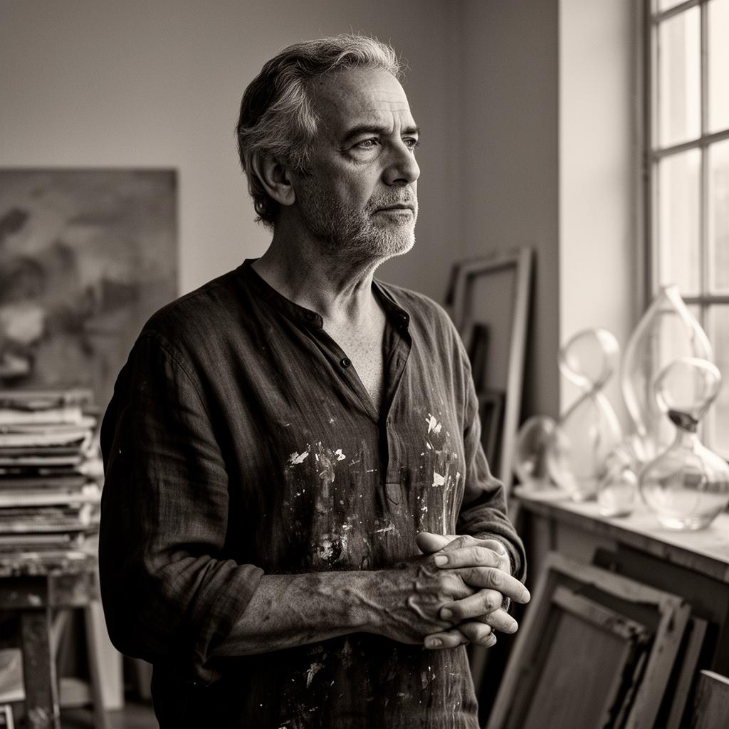 Portrait of Ran Green in his studio